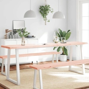 Плот за маса 200x50x(2-6) см необработено масивно дърво жив ръб