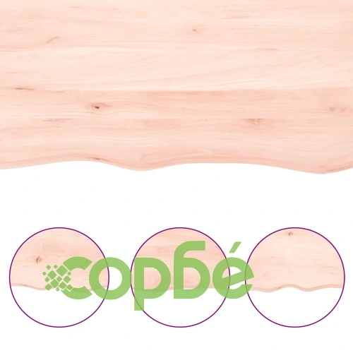 Плот за маса 220x50x(2-4) см необработено масивно дърво жив ръб ➤ топ цена ➤ sorbe.bg