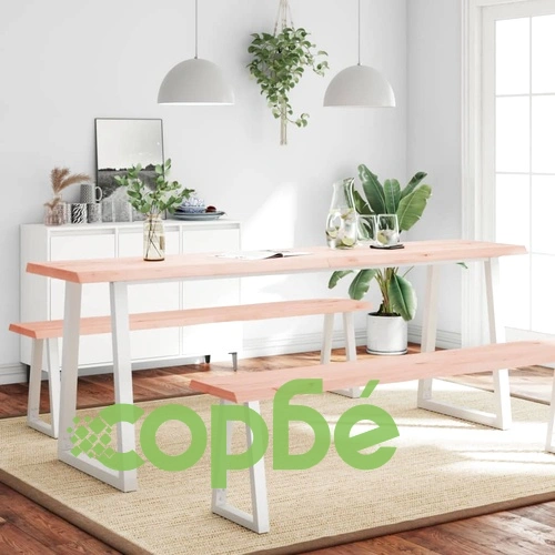 Плот за маса 220x50x(2-6) см необработено масивно дърво жив ръб ➤ топ цена ➤ sorbe.bg