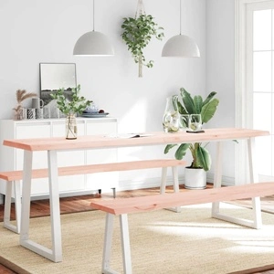 Плот за маса 220x50x(2-6) см необработено масивно дърво жив ръб