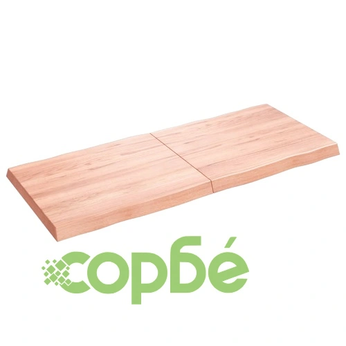 Плот за маса светлокафяв 140x60x(2-6) см обработен масивен дъб ➤ топ цена ➤ sorbe.bg