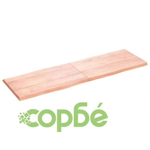 Плот за маса светлокафяв 160x50x(2-4) см обработен масивен дъб ➤ топ цена ➤ sorbe.bg