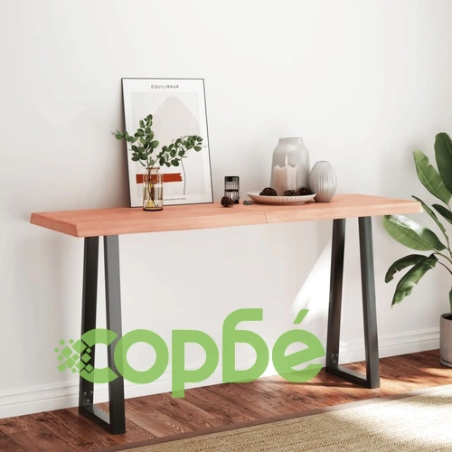 Плот за маса светлокафяв 160x50x(2-6) см обработен масивен дъб ➤ топ цена ➤ sorbe.bg