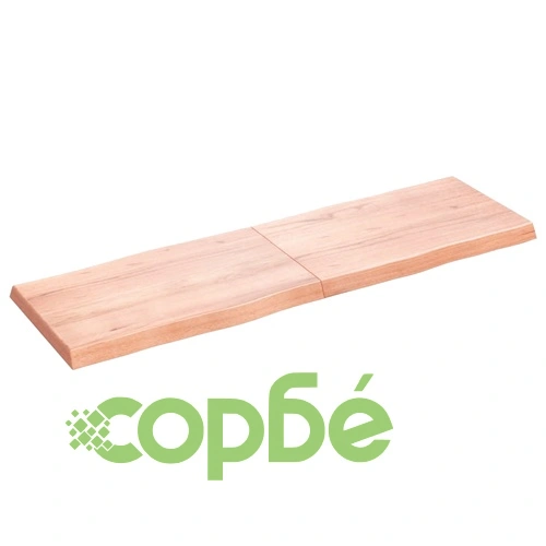 Плот за маса светлокафяв 160x50x(2-6) см обработен масивен дъб ➤ топ цена ➤ sorbe.bg