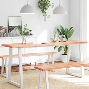 Плот за маса светлокафяв 180x40x(2-6) см обработен масивен дъб