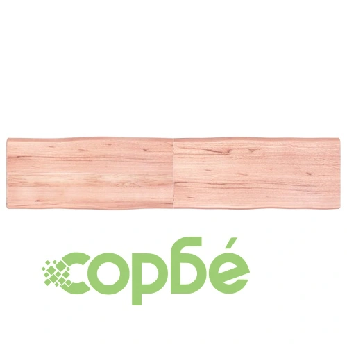 Плот за маса светлокафяв 180x40x(2-6) см обработен масивен дъб ➤ топ цена ➤ sorbe.bg