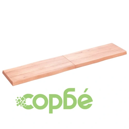 Плот за маса светлокафяв 180x40x(2-6) см обработен масивен дъб ➤ топ цена ➤ sorbe.bg