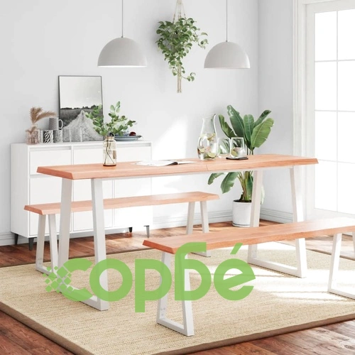 Плот за маса светлокафяв 180x60x(2-4) см обработен масивен дъб ➤ топ цена ➤ sorbe.bg