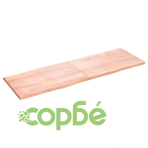 Плот за маса светлокафяв 180x60x(2-4) см обработен масивен дъб ➤ топ цена ➤ sorbe.bg