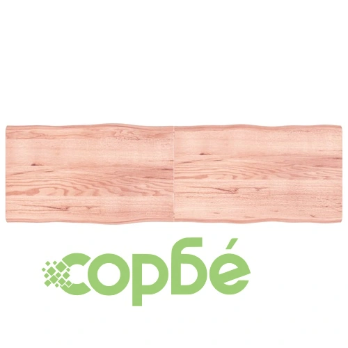 Плот за маса светлокафяв 200x60x(2-6) см обработен масивен дъб ➤ топ цена ➤ sorbe.bg