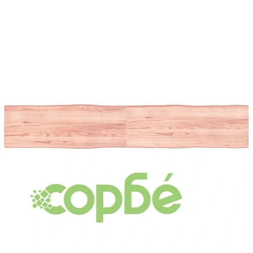 Плот за маса светлокафяв 220x40x(2-4) см обработен масивен дъб ➤ топ цена ➤ sorbe.bg