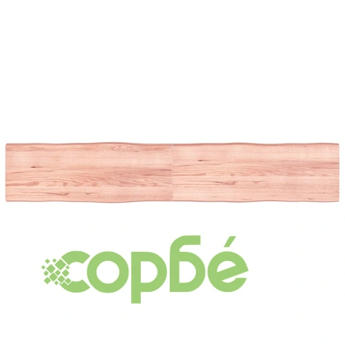 Плот за маса светлокафяв 220x40x(2-6) см обработен масивен дъб ➤ топ цена ➤ sorbe.bg