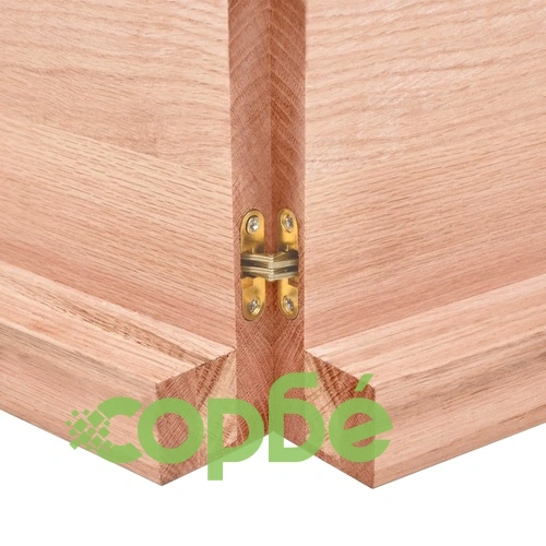 Плот за маса светлокафяв 220x40x(2-6) см обработен масивен дъб ➤ топ цена ➤ sorbe.bg