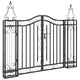 Градинска порта черна 121x8x100 см ковано желязо 