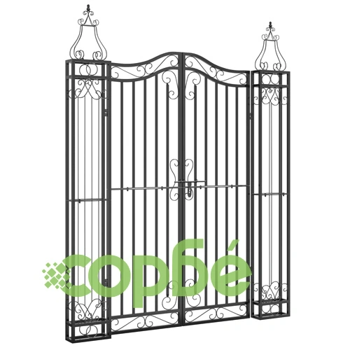 Градинска порта черна 121x8x150 см ковано желязо  ➤ топ цена ➤ sorbe.bg