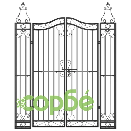Градинска порта черна 121x8x150 см ковано желязо  ➤ топ цена ➤ sorbe.bg