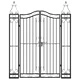 Градинска порта черна 121x8x150 см ковано желязо 