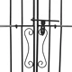 Градинска порта черна 121x8x150 см ковано желязо 