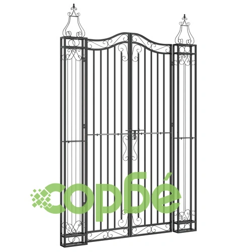 Градинска порта черна 121x8x180 см ковано желязо  ➤ топ цена ➤ sorbe.bg