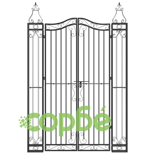 Градинска порта черна 121x8x180 см ковано желязо  ➤ топ цена ➤ sorbe.bg