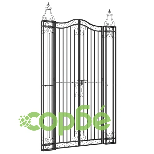 Градинска порта черна 121x8x200 см ковано желязо  ➤ топ цена ➤ sorbe.bg
