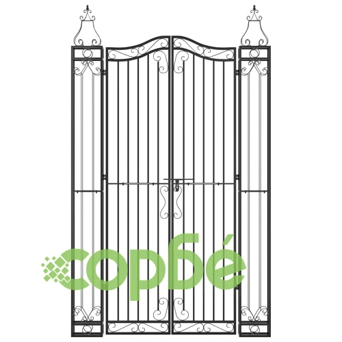 Градинска порта черна 121x8x200 см ковано желязо  ➤ топ цена ➤ sorbe.bg