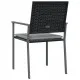 Градински стол с възглавници 2 бр черни 54x62,5x89 см полиратан