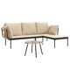 Градински комплект от 3 части с бежови възглавници полиратан