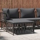 Градинска табуретка за крака с възглавница антрацит тъкан плат