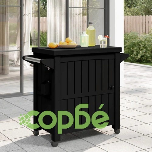 Количка за сервиране 3 в 1, черна, полипропилен ➤ топ цена ➤ sorbe.bg