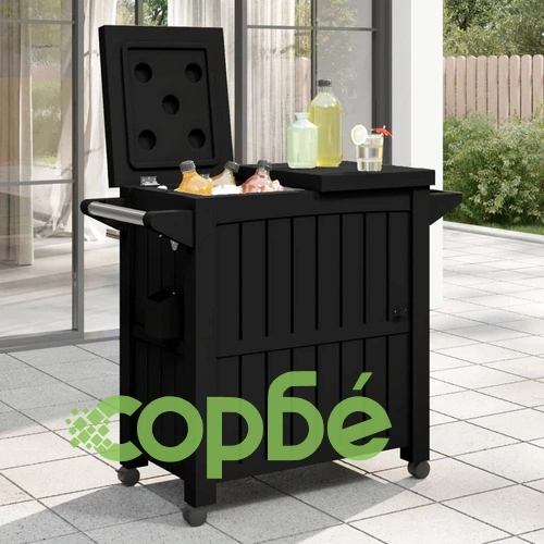 Количка за сервиране 3 в 1, черна, полипропилен ➤ топ цена ➤ sorbe.bg