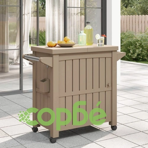 Количка за сервиране 3 в 1, светлокафява, полипропилен ➤ топ цена ➤ sorbe.bg