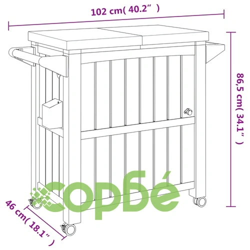 Количка за сервиране 3 в 1, светлокафява, полипропилен ➤ топ цена ➤ sorbe.bg