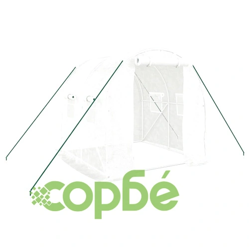 Оранжерия със стоманена рамка бяла 4 м² 2x2x2 м ➤ топ цена ➤ sorbe.bg