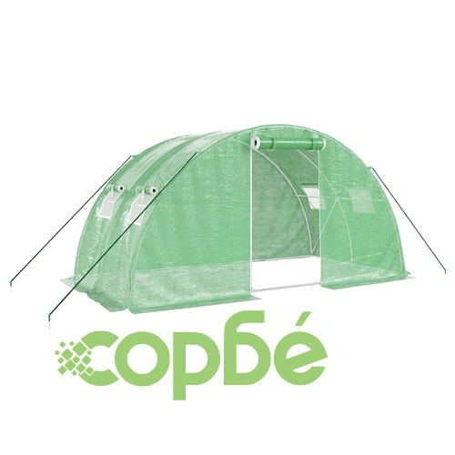 Оранжерия със стоманена рамка зелена 8 м² 4x2x2 м ➤ топ цена ➤ sorbe.bg