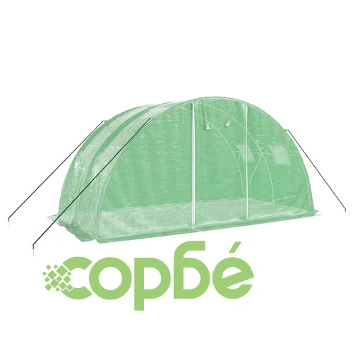 Оранжерия със стоманена рамка зелена 8 м² 4x2x2 м ➤ топ цена ➤ sorbe.bg