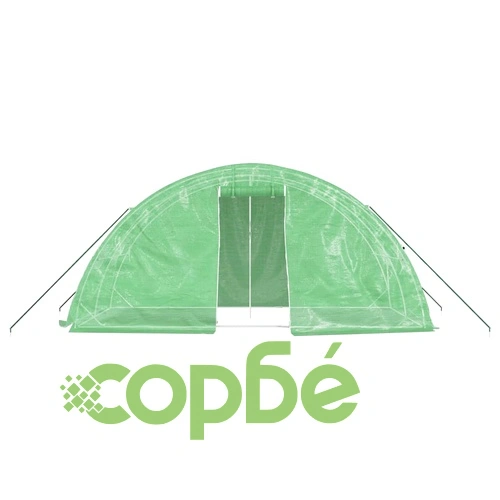 Оранжерия със стоманена рамка зелена 10 м² 5x2x2,3 м ➤ топ цена ➤ sorbe.bg
