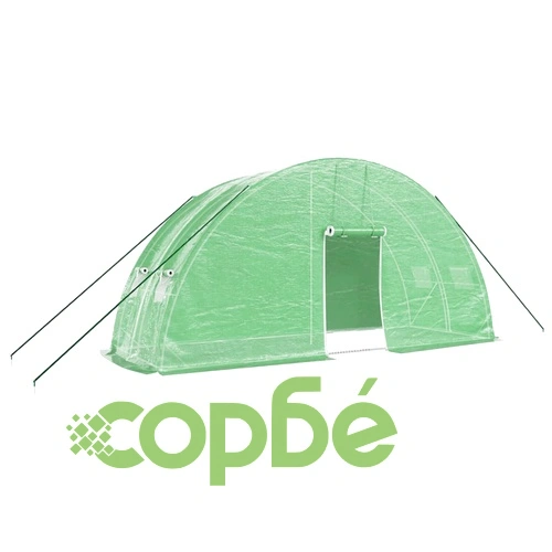 Оранжерия със стоманена рамка зелена 12 м² 6x2x2,85 м ➤ топ цена ➤ sorbe.bg