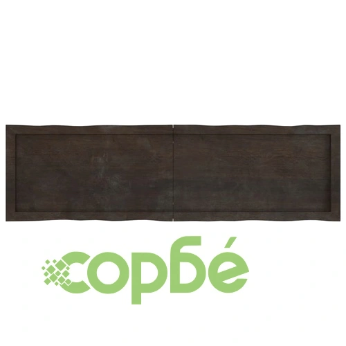 Плот за маса тъмнокафяв 140x40x(2-4) см обработен масивен дъб ➤ топ цена ➤ sorbe.bg