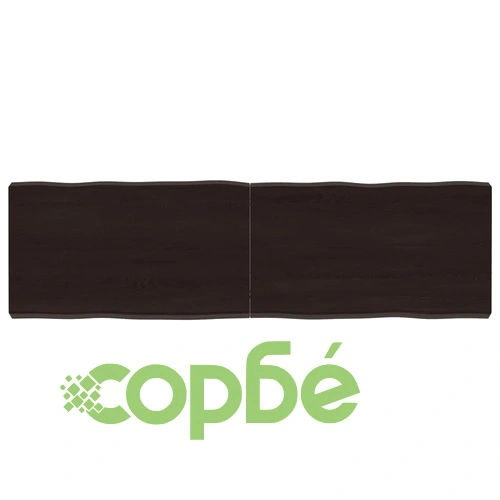 Плот за маса тъмнокафяв 140x40x(2-6) см обработен масивен дъб ➤ топ цена ➤ sorbe.bg