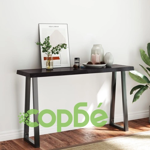 Плот за маса тъмнокафяв 140x40x(2-6) см обработен масивен дъб ➤ топ цена ➤ sorbe.bg