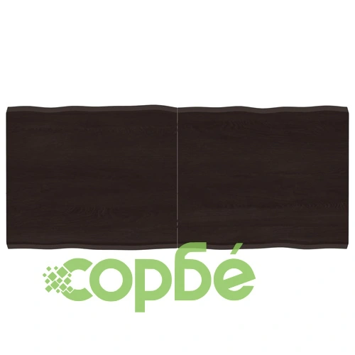 Плот за маса тъмнокафяв 140x60x(2-4) см обработен масивен дъб ➤ топ цена ➤ sorbe.bg