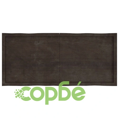 Плот за маса тъмнокафяв 140x60x(2-6) см обработен масивен дъб ➤ топ цена ➤ sorbe.bg