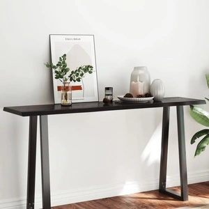 Плот за маса тъмнокафяв 160x40x(2-4) см обработен масивен дъб