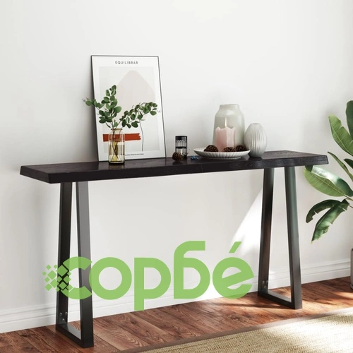 Плот за маса тъмнокафяв 160x40x(2-6) см обработен масивен дъб ➤ топ цена ➤ sorbe.bg