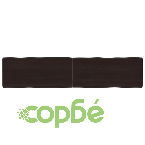 Плот за маса тъмнокафяв 180x40x(2-6) см обработен масивен дъб ➤ топ цена ➤ sorbe.bg