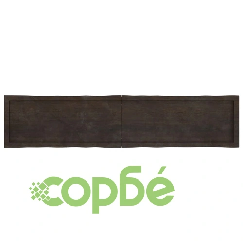 Плот за маса тъмнокафяв 180x40x(2-6) см обработен масивен дъб ➤ топ цена ➤ sorbe.bg