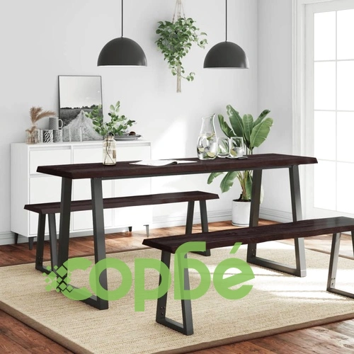 Плот за маса тъмнокафяв 180x50x(2-4) см обработен масивен дъб ➤ топ цена ➤ sorbe.bg