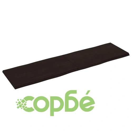 Плот за маса тъмнокафяв 180x50x(2-4) см обработен масивен дъб ➤ топ цена ➤ sorbe.bg