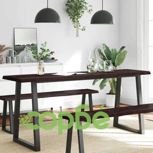 Плот за маса тъмнокафяв 180x50x(2-6) см обработен масивен дъб ➤ топ цена ➤ sorbe.bg